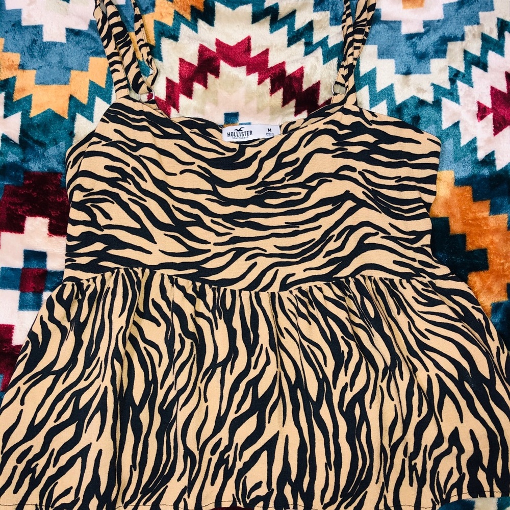 Zebra Print Ruffle Top